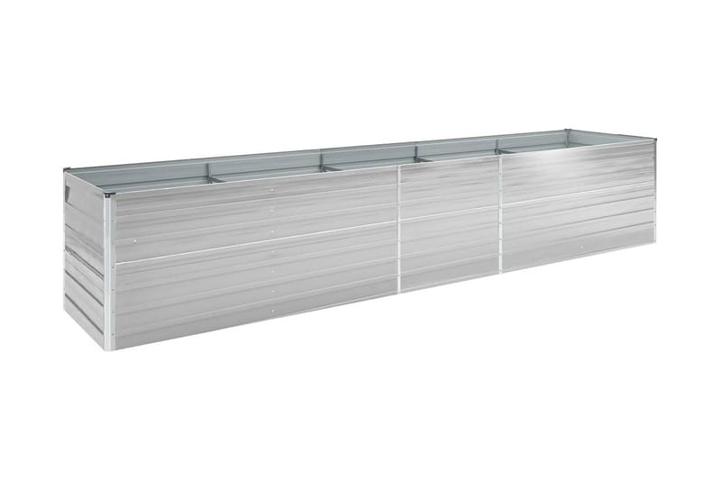 Odlingslåda upphöjd galvaniserat stål 400x80x45 cm grå - Grå - Utemöbler - Övrigt utemöbler - Tillbehör utomhus - Utomhuskrukor