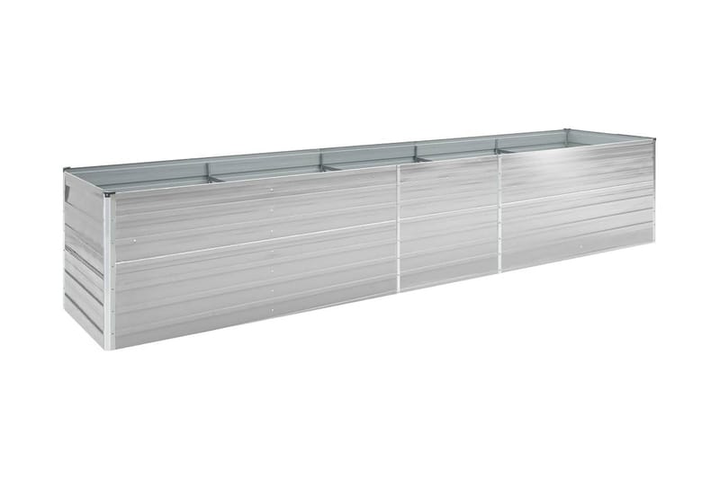 Odlingslåda upphöjd galvaniserat stål 400x80x45 cm grå - Grå - Blomlåda - Utomhuskrukor