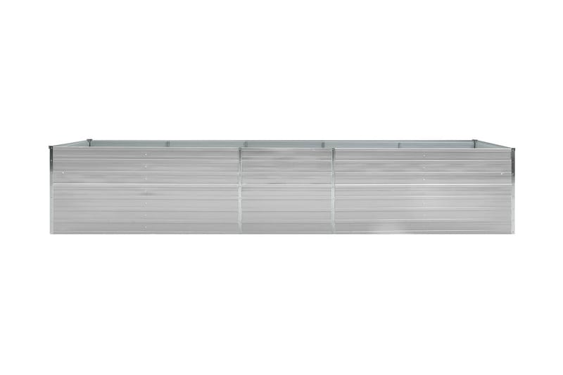 Odlingslåda upphöjd galvaniserat stål 400x80x45 cm grå - Grå - Utemöbler - Övrigt utemöbler - Tillbehör utomhus - Utomhuskrukor