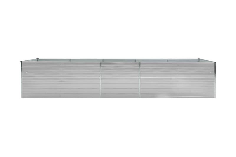 Odlingslåda upphöjd galvaniserat stål 400x80x45 cm grå - Grå - Blomlåda - Utomhuskrukor