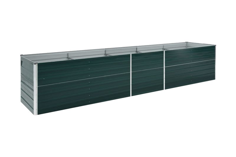 Odlingslåda upphöjd galvaniserat stål 400x80x45 cm grön - Grön - Blomlåda - Utomhuskrukor