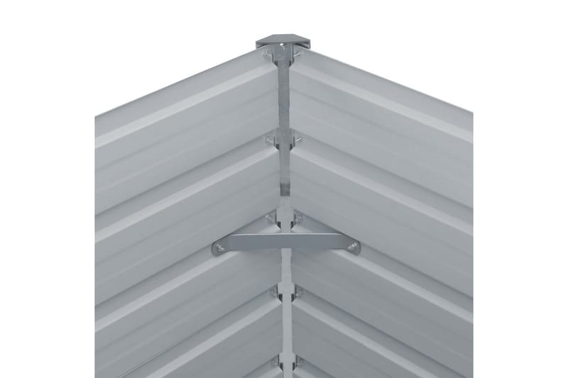 Odlingslåda upphöjd galvaniserat stål 400x80x77 cm grå - Grå - Blomlåda - Utomhuskrukor