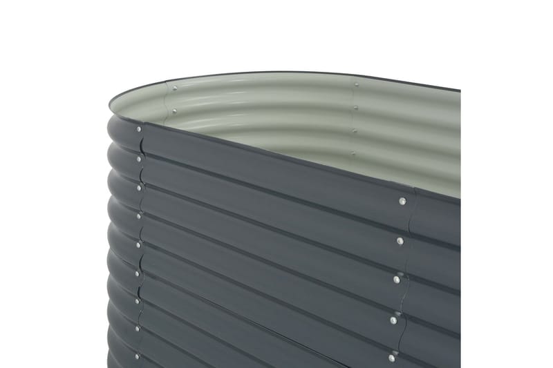Odlingslåda upphöjd galvaniserat stål 400x80x81 cm grå - Grå - Blomlåda - Utomhuskrukor