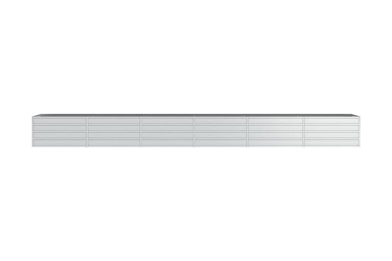 Odlingslåda upphöjd galvaniserat stål 480x80x45 cm silver - Silver - Utemöbler - Övrigt utemöbler - Tillbehör utomhus - Utomhuskrukor