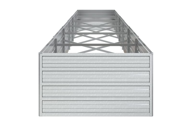 Odlingslåda upphöjd galvaniserat stål 480x80x45 cm silver - Silver - Utemöbler - Övrigt utemöbler - Tillbehör utomhus - Utomhuskrukor
