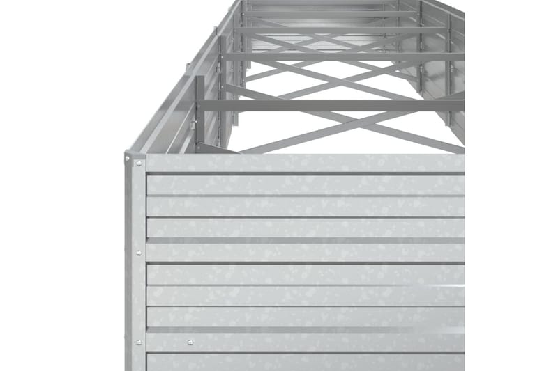 Odlingslåda upphöjd galvaniserat stål 480x80x45 cm silver - Silver - Utemöbler - Övrigt utemöbler - Tillbehör utomhus - Utomhuskrukor