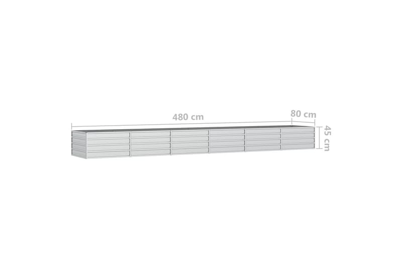 Odlingslåda upphöjd galvaniserat stål 480x80x45 cm silver - Silver - Utemöbler - Övrigt utemöbler - Tillbehör utomhus - Utomhuskrukor