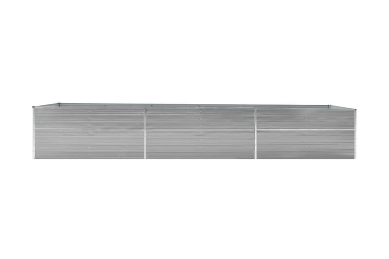 Odlingslåda upphöjd galvaniserat stål 480x80x77 cm grå - Grå - Blomlåda - Utomhuskrukor