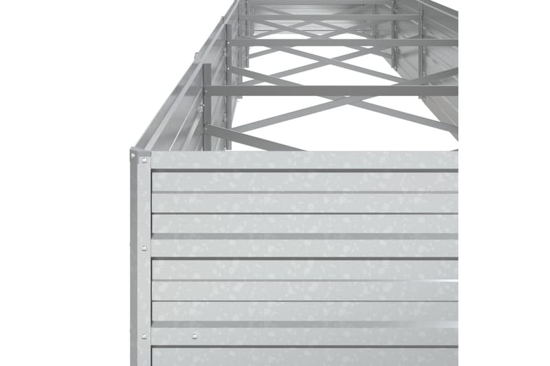 Odlingslåda upphöjd galvaniserat stål 600x80x45 cm silver - Silver - Utemöbler - Övrigt utemöbler - Tillbehör utomhus - Utomhuskrukor