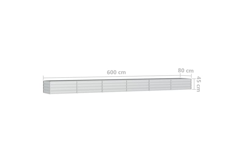 Odlingslåda upphöjd galvaniserat stål 600x80x45 cm silver - Silver - Utemöbler - Övrigt utemöbler - Tillbehör utomhus - Utomhuskrukor