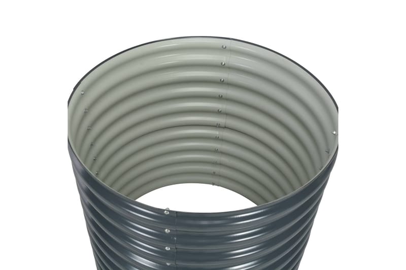 Odlingslåda upphöjd galvaniserat stål 80x80x81 cm grå - Grå - Blomlåda - Utomhuskrukor