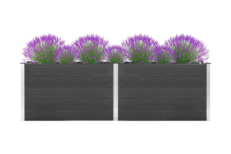 Odlingslåda upphöjd grå 200x100x91 cm WPC - Grå - Utemöbler - Övrigt utemöbler - Tillbehör utomhus - Utomhuskrukor