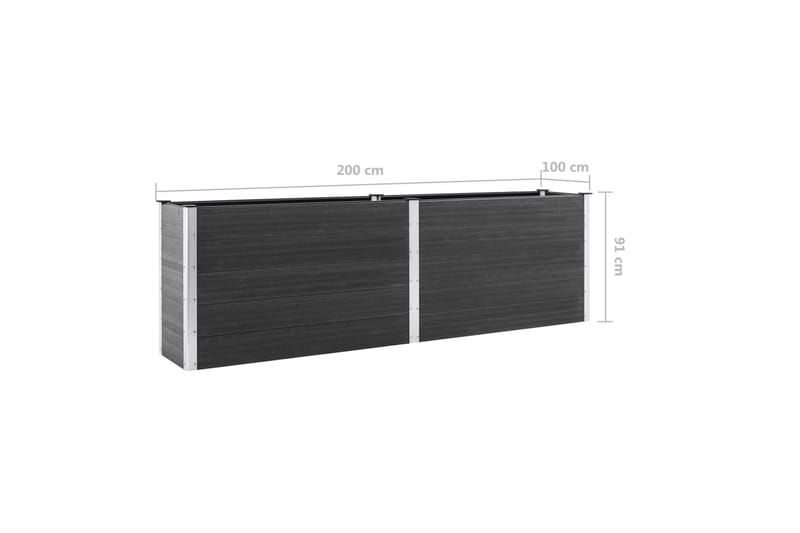 Odlingslåda upphöjd grå 200x100x91 cm WPC - Grå - Utemöbler - Övrigt utemöbler - Tillbehör utomhus - Utomhuskrukor