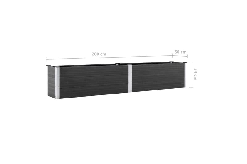 Odlingslåda upphöjd grå 200x50x54 cm WPC - Grå - Utemöbler - Övrigt utemöbler - Tillbehör utomhus - Utomhuskrukor