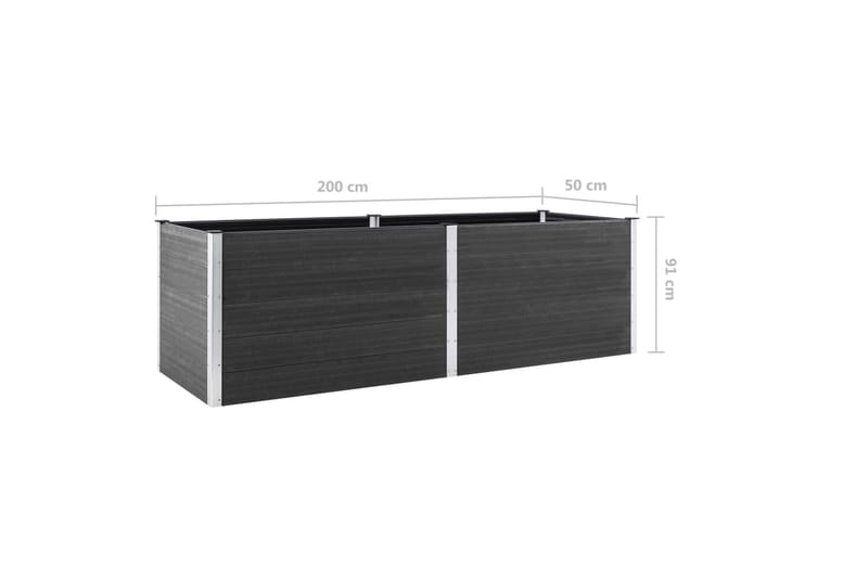 Odlingslåda upphöjd grå 200x50x91 cm WPC - Grå - Utemöbler - Övrigt utemöbler - Tillbehör utomhus - Utomhuskrukor