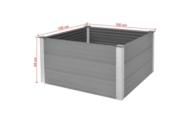 Odlingslåda upphöjd WPC 100x100x54 cm grå - Grå - Utemöbler - Övrigt utemöbler - Tillbehör utomhus - Utomhuskrukor