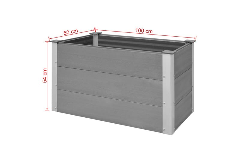 Odlingslåda upphöjd WPC 100x50x54 cm grå - Grå - Utemöbler - Övrigt utemöbler - Tillbehör utomhus - Utomhuskrukor