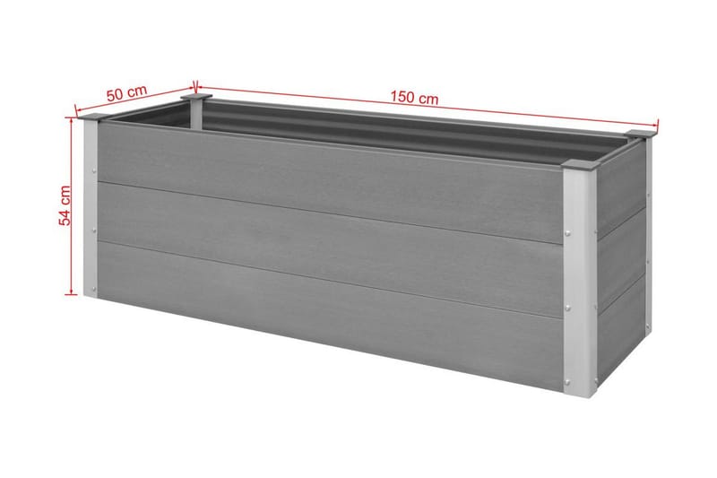 Odlingslåda upphöjd WPC 150x50x54 cm grå - Grå - Utemöbler - Övrigt utemöbler - Tillbehör utomhus - Utomhuskrukor