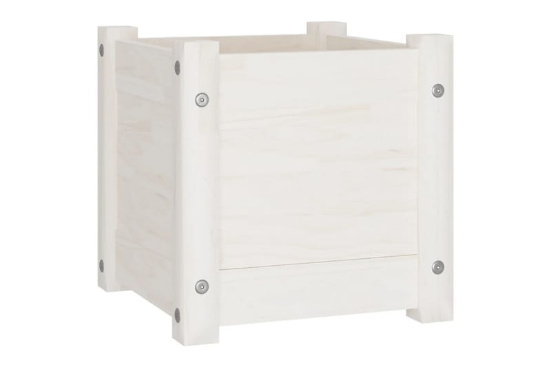 Odlingslåda vit 31x31x31 cm massiv furu - Vit - Utemöbler - Övrigt utemöbler - Tillbehör utomhus - Utomhuskrukor