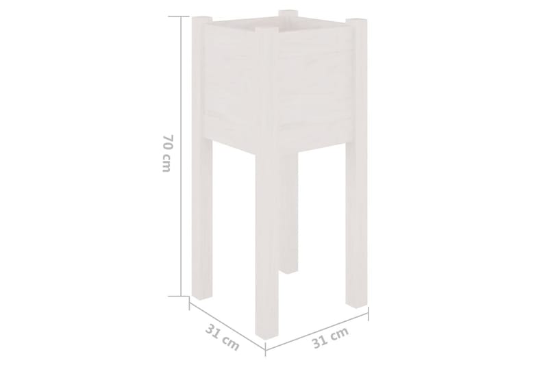 Odlingslåda vit 31x31x70 cm massiv furu - Vit - Utemöbler - Övrigt utemöbler - Tillbehör utomhus - Utomhuskrukor