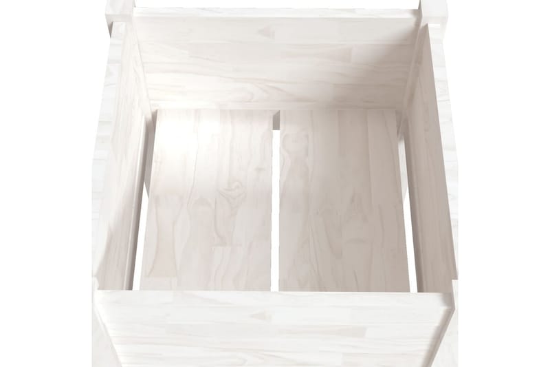 Odlingslåda vit 40x40x70 cm massiv furu - Vit - Utemöbler - Övrigt utemöbler - Tillbehör utomhus - Utomhuskrukor