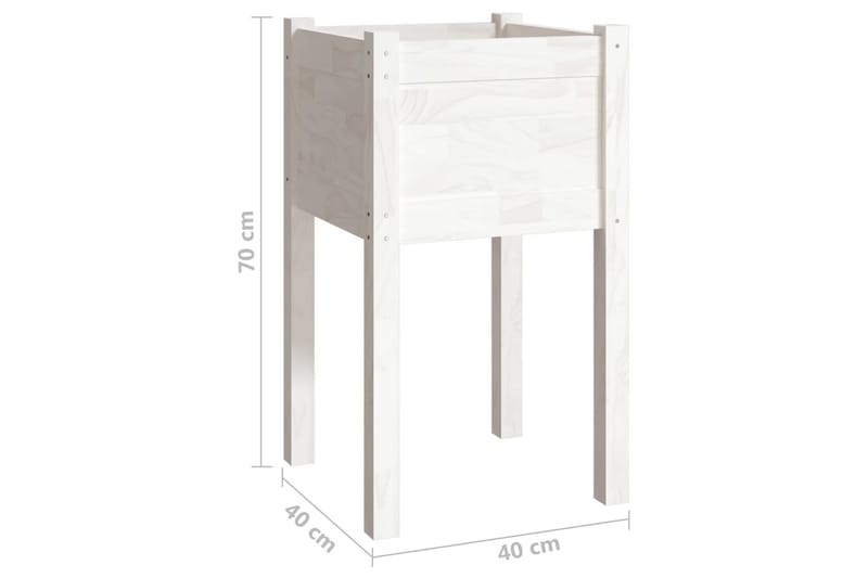 Odlingslåda vit 40x40x70 cm massiv furu - Vit - Utemöbler - Övrigt utemöbler - Tillbehör utomhus - Utomhuskrukor