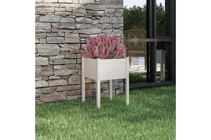 Odlingslåda vit 50x50x70 cm massiv furu - Vit - Utemöbler - Övrigt utemöbler - Tillbehör utomhus - Utomhuskrukor