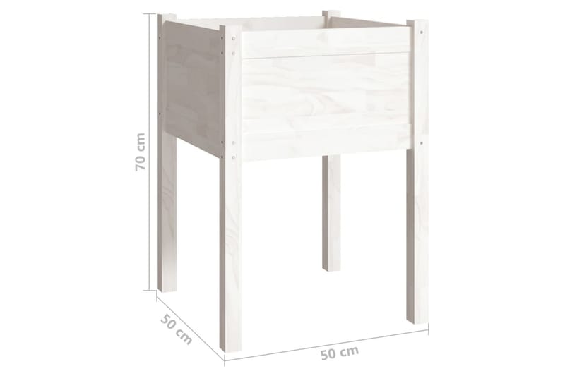 Odlingslåda vit 50x50x70 cm massiv furu - Vit - Utemöbler - Övrigt utemöbler - Tillbehör utomhus - Utomhuskrukor