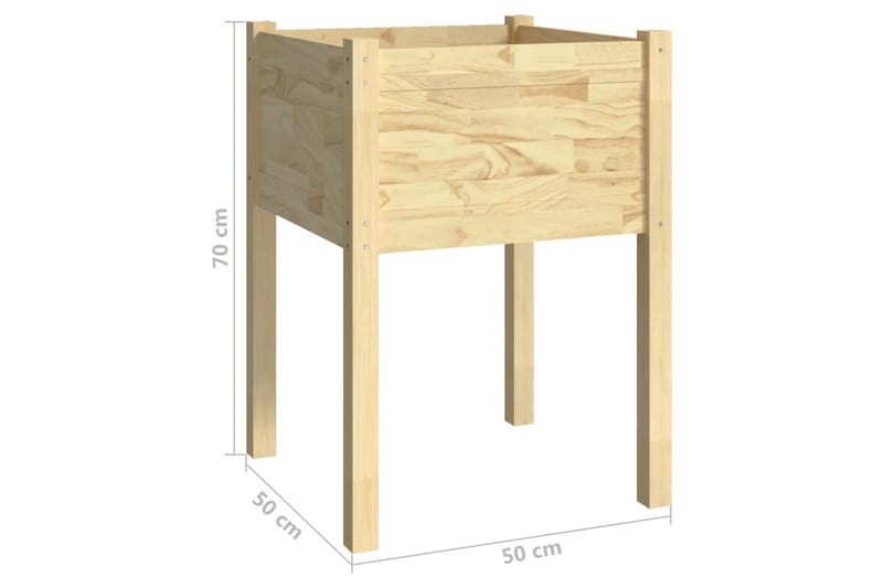 Odlingslådor 2 st 50x50x70 cm massiv furu - Brun - Blomlåda - Utomhuskrukor