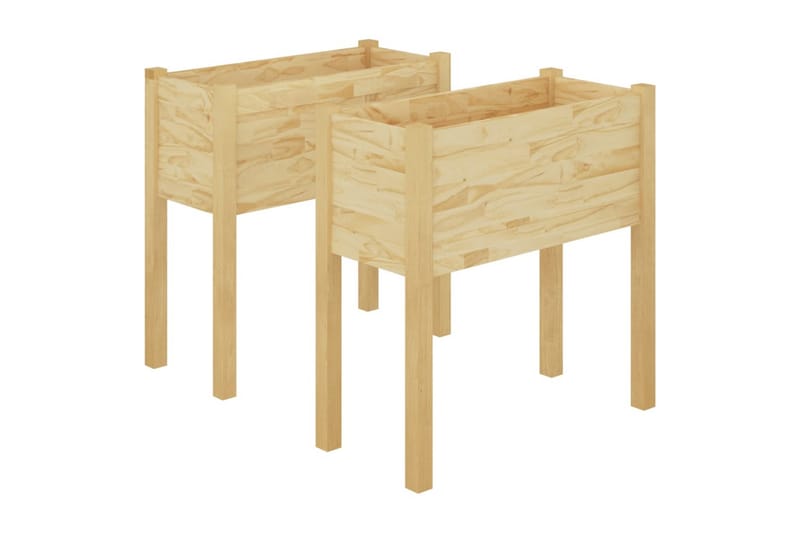 Odlingslådor 2 st 70x31x70 cm massiv furu - Brun - Utemöbler - Övrigt utemöbler - Tillbehör utomhus - Utomhuskrukor