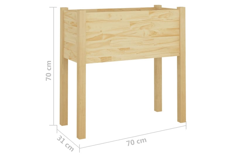 Odlingslådor 2 st 70x31x70 cm massiv furu - Brun - Utemöbler - Övrigt utemöbler - Tillbehör utomhus - Utomhuskrukor