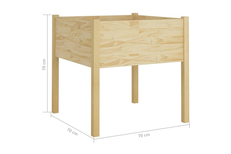 Odlingslådor 2 st 70x70x70 cm massiv furu - Brun - Blomlåda - Utomhuskrukor