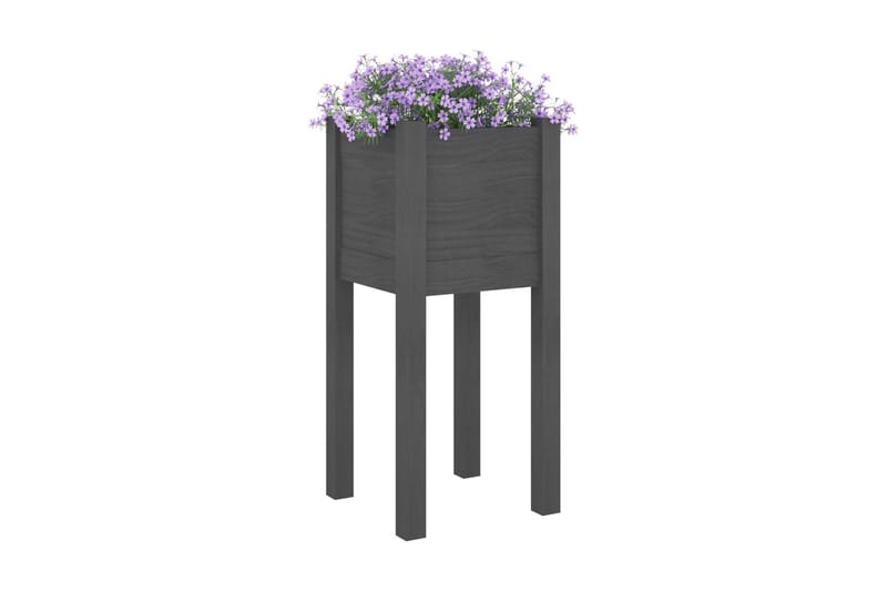 Odlingslådor 2 st grå 31x31x70 cm massiv furu - Grå - Bloml�åda - Utomhuskrukor