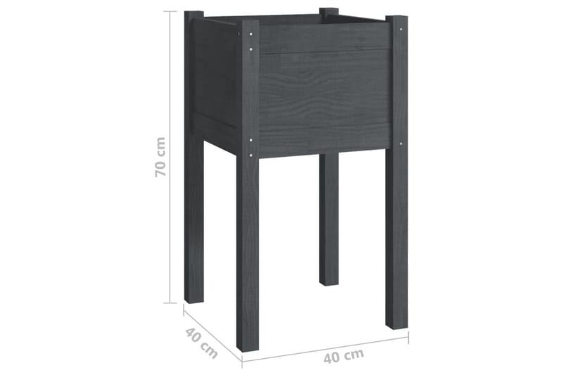 Odlingslådor 2 st grå 40x40x70 cm massiv furu - Grå - Utemöbler - Övrigt utemöbler - Tillbehör utomhus - Utomhuskrukor