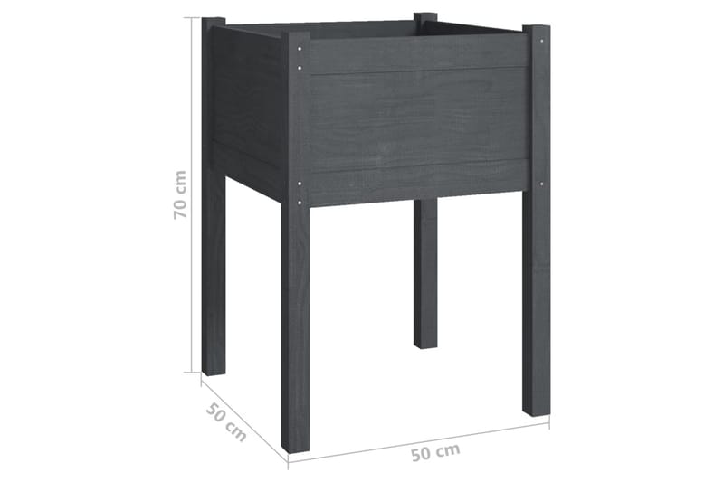 Odlingslådor 2 st grå 50x50x70 cm massiv furu - Grå - Utemöbler - Övrigt utemöbler - Tillbehör utomhus - Utomhuskrukor