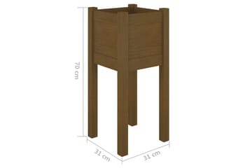 Odlingslådor 2 st honungsbrun 31x31x70 cm massiv furu - Honung - Utemöbler - Övrigt utemöbler - Tillbehör utomhus - Utomhuskrukor