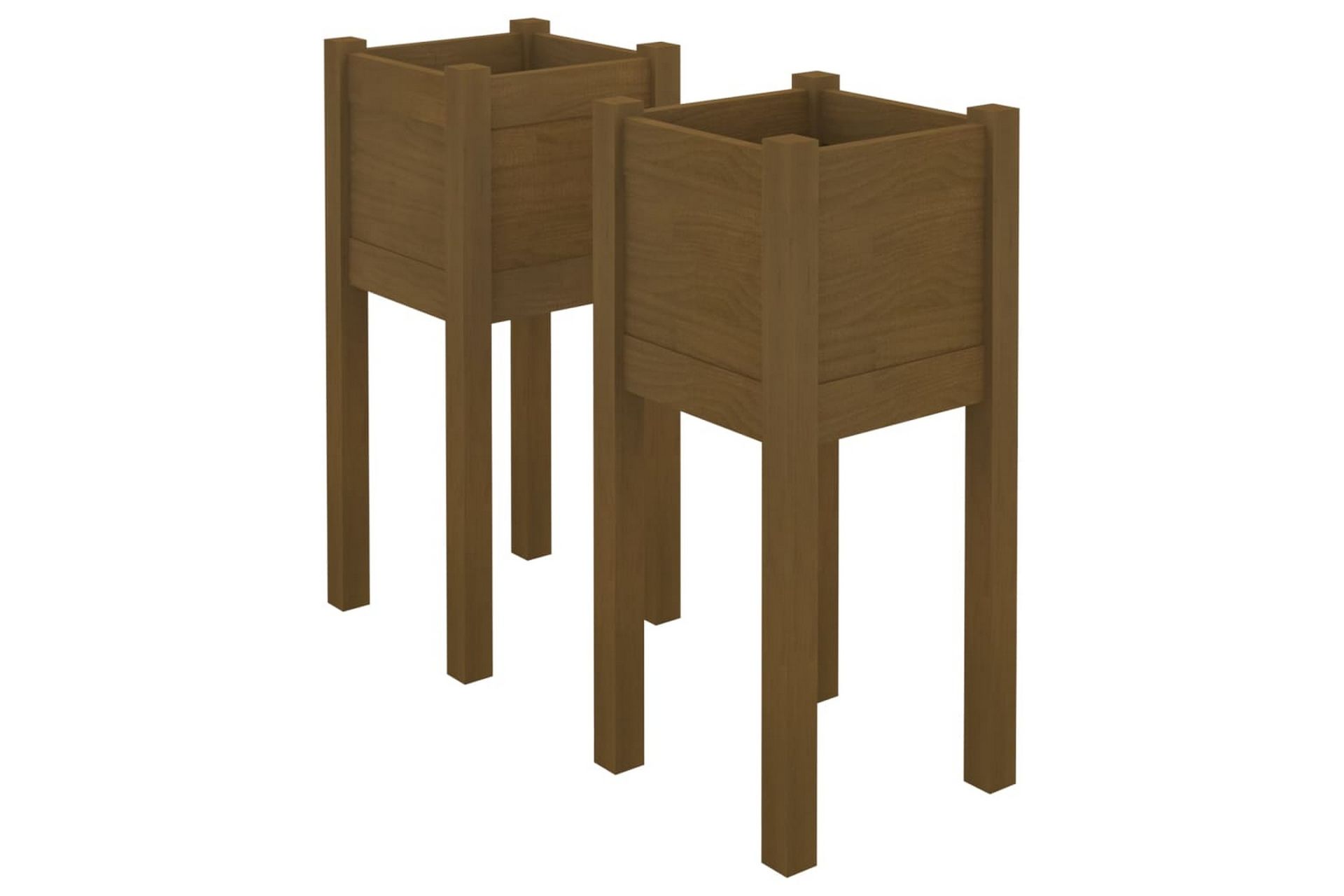 Odlingslådor 2 st honungsbrun 31x31x70 cm massiv furu - Honung - Utemöbler - Övrigt utemöbler - Tillbehör utomhus - Utomhuskrukor