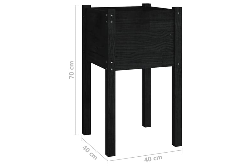 Odlingslådor 2 st svart 40x40x70 cm massiv furu - Svart - Utemöbler - Övrigt utemöbler - Tillbehör utomhus - Utomhuskrukor