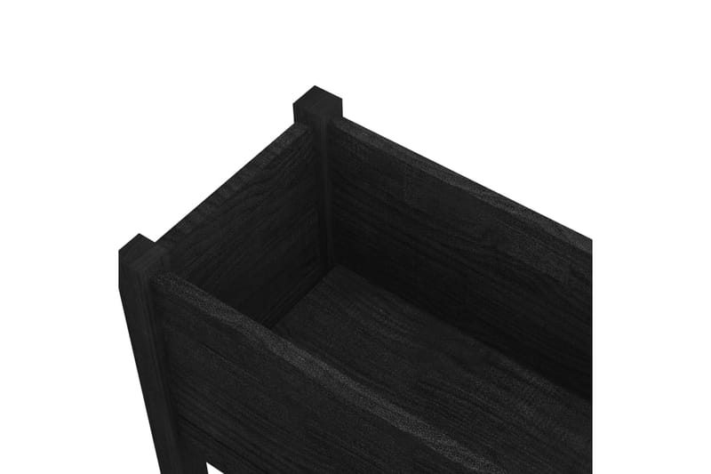 Odlingslådor 2 st svart 70x31x70 cm massiv furu - Svart - Blomlåda - Utomhuskrukor