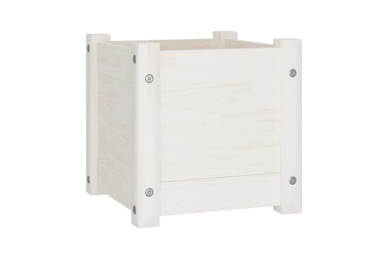 Odlingslådor 2 st vit 31x31x31 cm massiv furu - Vit - Utemöbler - Övrigt utemöbler - Tillbehör utomhus - Utomhuskrukor