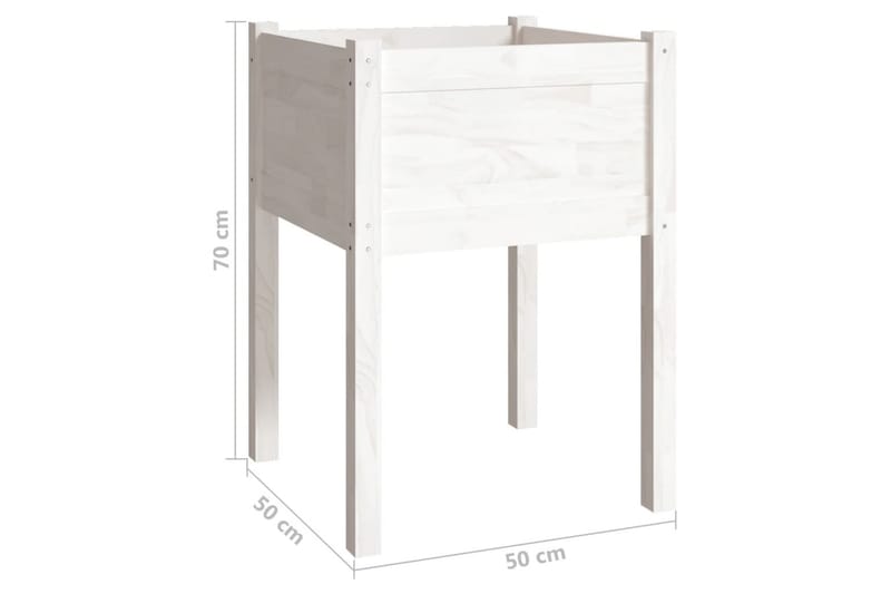 Odlingslådor 2 st vit 50x50x70 cm massiv furu - Vit - Utemöbler - Övrigt utemöbler - Tillbehör utomhus - Utomhuskrukor