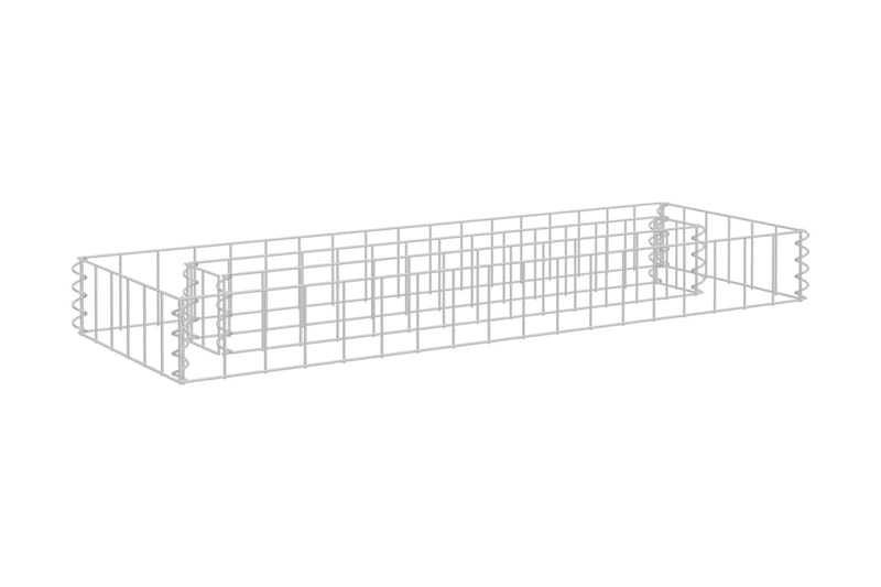 Planteringsgabion upphöjd galvaniserat stål 90x30x10 cm - Silver - Blomlåda - Utomhuskrukor