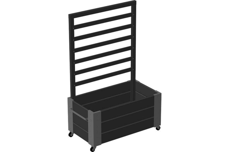 PLUS Cubic Blomlåda med Spaljé med Stålhörn och Hjul 87x50x1 - Svart - Utemöbler - Övrigt utemöbler - Tillbehör utomhus - Utomhuskrukor
