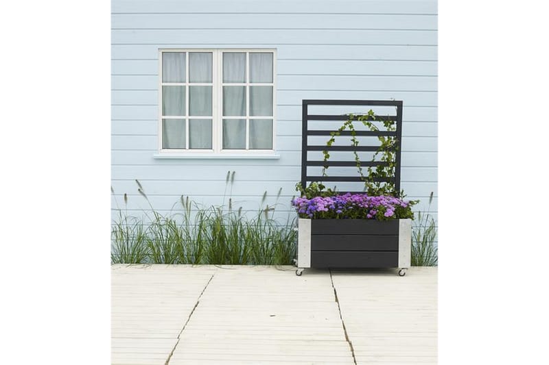 PLUS Cubic Blomlåda med Spaljé med Stålhörn och Hjul 87x50x1 - Svart - Utemöbler - Övrigt utemöbler - Tillbehör utomhus - Utomhuskrukor