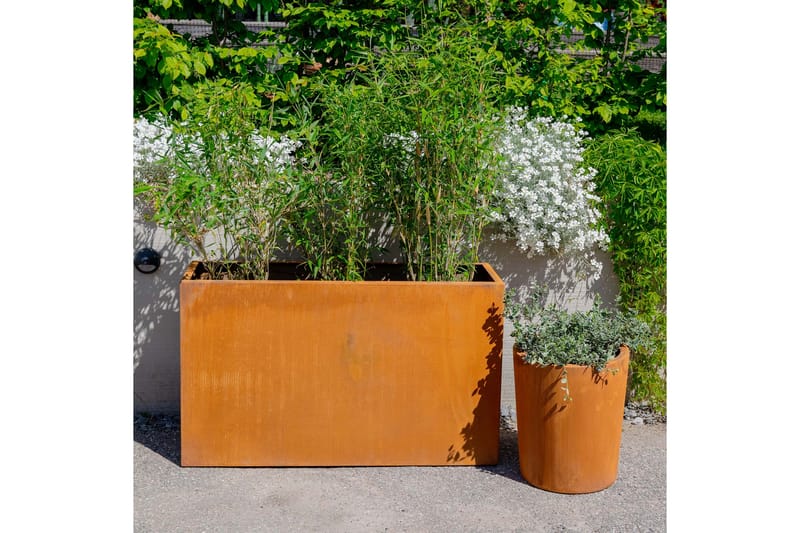Rektangulär planteringskruka 3 mm cortenstål - Brun - Utomhuskrukor - Stor blomkruka