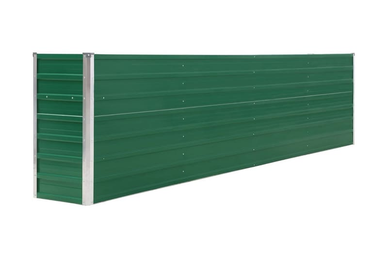 Upphöjd odlingslåda 320x40x77 cm galvaniserat stål grön - Grön - Blomlåda - Utomhuskrukor