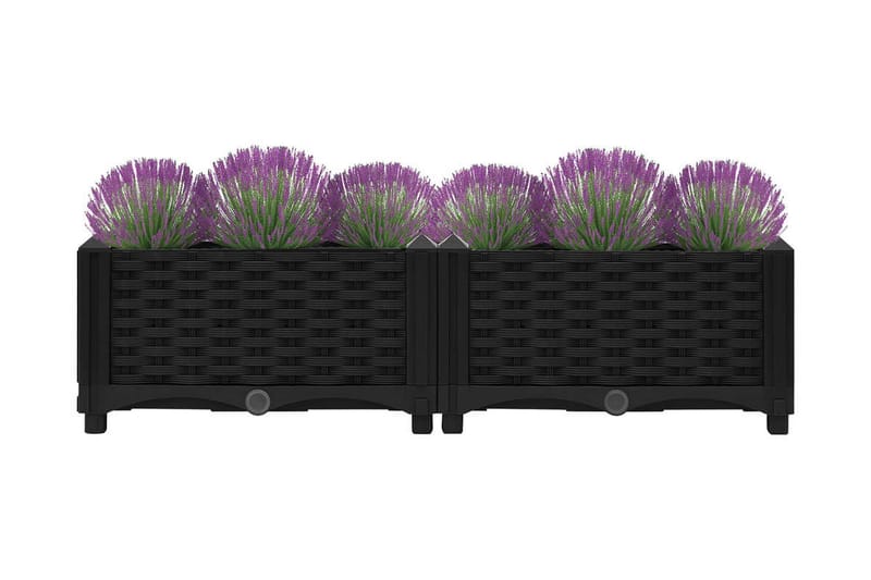 Upphöjd odlingslåda 80x40x23 cm polypropen - Svart - Utemöbler - Övrigt utemöbler - Tillbehör utomhus - Utomhuskrukor