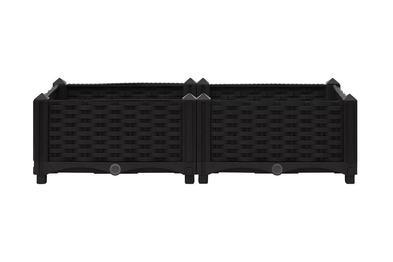 Upphöjd odlingslåda 80x40x23 cm polypropen - Svart - Utemöbler - Övrigt utemöbler - Tillbehör utomhus - Utomhuskrukor
