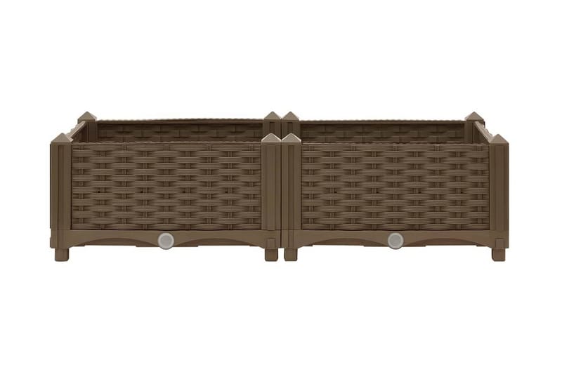 Upphöjd odlingslåda 80x40x23 cm polypropen - Brun - Utemöbler - Övrigt utemöbler - Tillbehör utomhus - Utomhuskrukor