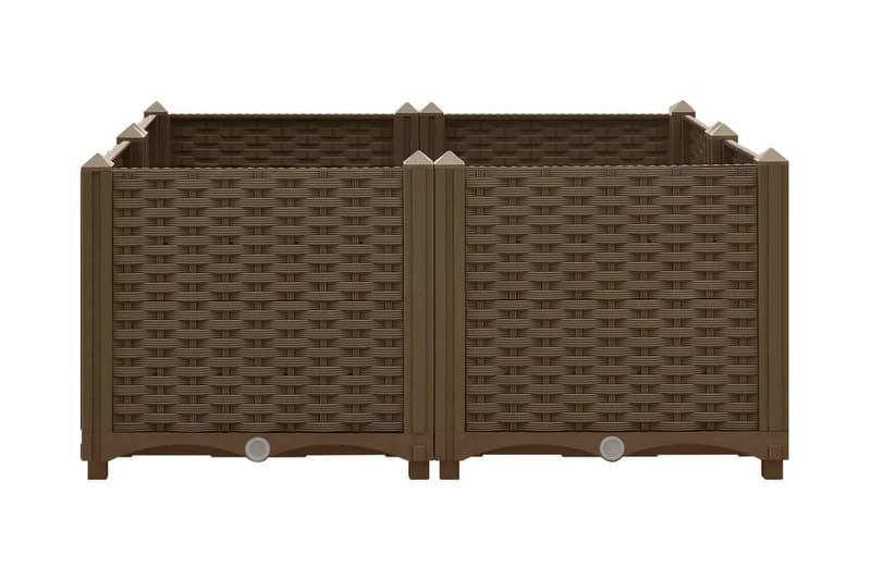 Upphöjd odlingslåda 80x80x38 cm polypropen - Brun - Utemöbler - Övrigt utemöbler - Tillbehör utomhus - Utomhuskrukor